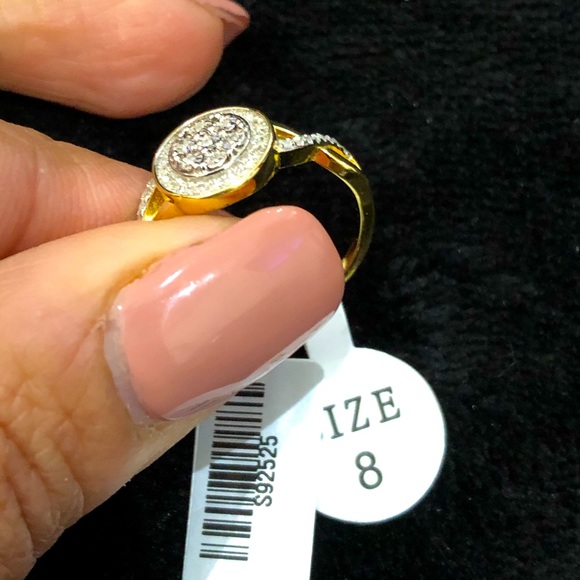 REAL DIAMOND Ring w 925 sterling silver NWT WOW!!! - Picture 1 of 8